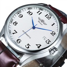 Ceas barbatesc de mana T-winner Mecanic Automatic Retro Minimalist Piele Maro foto