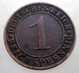 B.335 GERMANIA WEIMAR 1 REICHSPFENNIG 1936 D