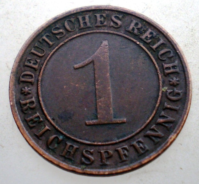 B.335 GERMANIA WEIMAR 1 REICHSPFENNIG 1936 D