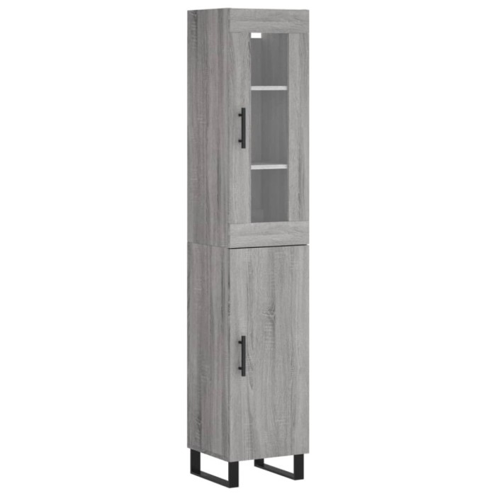 Dulap inalt, gri sonoma, 34,5x34x180 cm, lemn prelucrat