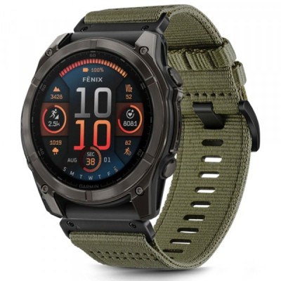 Curea Techsuit W070 pentru Garmin Instinct / Approach / Fenix Watch Series, 20mm, Verde Inchis foto