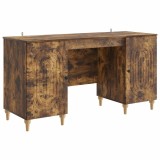 vidaXL Birou cu raft Stejar fumuriu 142,5 x 50 x 75 cm Lemn prelucrat 3414581