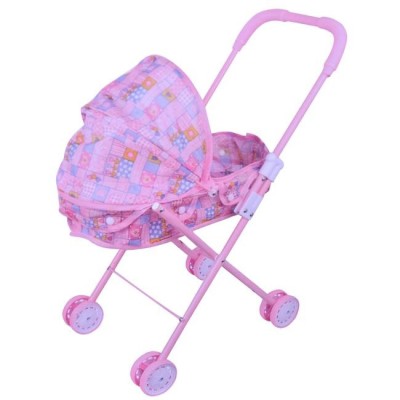 Carucior Shopiens&amp;reg; pentru papusa, pliabil, din metal si plastic, roz, 53 cm foto