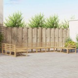 vidaXL Set de canapele de exterior 10 pcs Alb Lemn Solid de Acacia 3387103