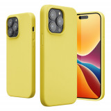 Husa Kwmobile pentru Apple iPhone 14 Pro Max, Silicon, Galben, 59074.149, Carcasa