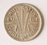 AUSTRALIA THREE PENCE 1961 ARGINT XF AUNC ( CITITI VA ROG DESCRIEREA ENUNTUL )