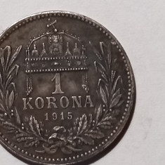 MONEDA ARGINT 1 KORONA 1915 UNGARIA