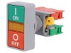 Comutator Dublu 22mm AUSPICIOUS DPB22 Roșu/Verde IP65 Montaj Panou Contacte 3A 230V AC