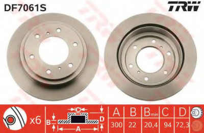 Disc frana MITSUBISHI PAJERO IV (V8_W, V9_W) (2006 - 2016) TRW DF7061S foto