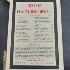 REVISTA FUNDATIILOR REGALE NR.8/1938