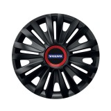 Cumpara ieftin Set 4 capace roti Negre Cu Inel Rosu Royal pentru gama auto Volvo, R16