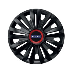 Set 4 capace roti Negre Cu Inel Rosu Royal pentru gama auto Volvo, R16