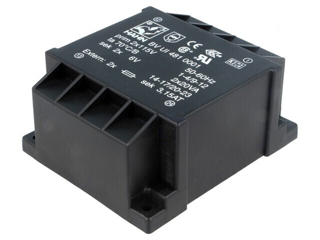 Transformator &Icirc;ncapsulat 40VA 115VAC 6V 3333mA