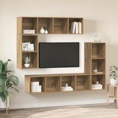 vidaXL Set comodă TV 4 pcs stejar artizanal 37 x 37 x 142.5 cm