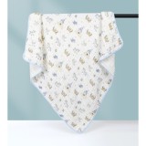 Prosop de baie din bumbac si tifon pentru Bebelusi, Flippy, cu Sase Straturi, pentru Copii, 110x110 cm, Model Unicorni, Bej Albastru