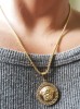 Lant Inox Placat Aur Medalion Medusa 58cm - Bijuterii Barbati/Femei - Cadou Ideal