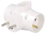 Conector Alimentare AC Splitter Alb 3x Soclu