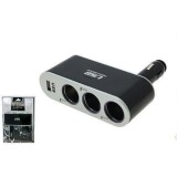 Prelungitor priza 3 cai auto si 1 USB WF005 Automotive TrustedCars
