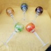 5 PAHARE DIN CRISTAL COLORAT PENTRU SERVIT VIN- POLONIA ANII 80