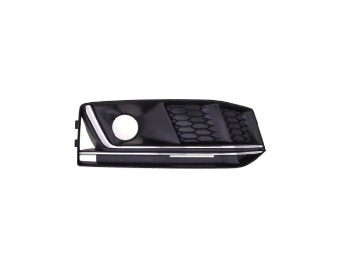 Grila bara protectie, spoiler Audi A4/S4 (B9), 11.2015-07.2019, model: S-LINE, montare fata, dreapta, cromat/negru, RapidAuto