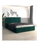 Pat Tapitat Filip Verde + Saltea Lux Ortopedica 180x200cm