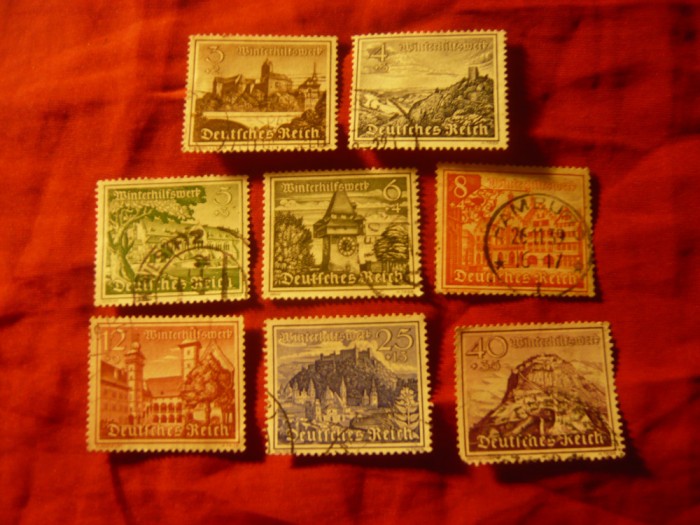 Serie mica Germania 1939 -Deutsches Reich - Peisaje ,8 val.stamp.(din9v)