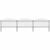 VidaXL Gard de grădină cu v&acirc;rf tip suliță, oțel, 537x150 cm, negru