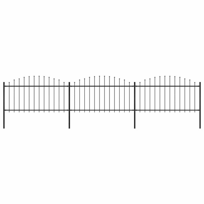 vidaXL Gard de grădină cu v&acirc;rf tip suliță, oțel, 537x150 cm, negru