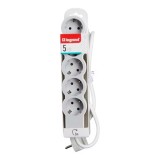 Prelungitor 5 m, 5 prize CP, 3&times;1.5, Alb/Gri