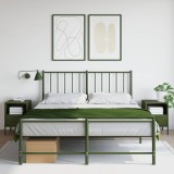 Set 2 Noptiere Gossi Verde Maslina, Otel Laminat, 36x39x50.5cm, Sertar si Compartiment, Design Industrial, Montaj Simplu