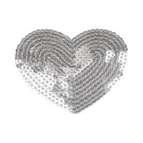 Aplicatie termoadeziva cu paiete Crisalida, 5.5 x 6 cm, Inima argintie