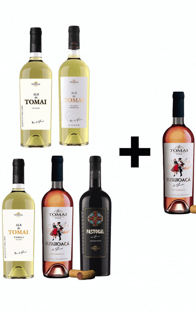 5 Pack × Vin ASORTI – 0.75 L + 1 Sticlă GRATIS | Okazii.ro