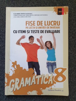 GRAMATICA 8. FISE DE LUCRU CU ITEMI SI TESTE EVALUARE - Trofin foto