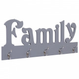 Cuier de perete FAMILY, gri, 74 x 29,5 cm, vidaXL