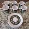 3 seturi de 6 cești și farfuriuțe porțelan cafea vintage