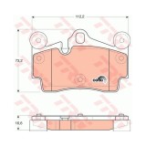 Placute frana Audi Q7 (4l), 03.2006-08.2015, Porsche Cayenne (955), 09.2002-09.2010, Vw Touareg (7la, 7l6, 7l7), 10.2002-05.2010, TRW
