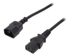 Cablu Alimentare IEC C13 la C14 1,8m Negru 10A 250V