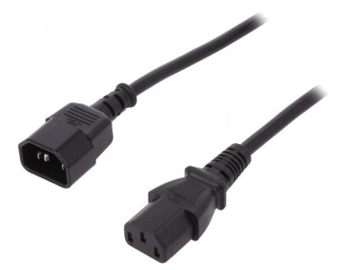 Cablu Alimentare IEC C13 la C14 1,8m Negru 10A 250V foto