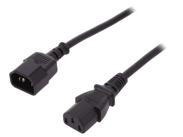 Cablu Alimentare IEC C13 la C14 1,8m Negru 10A 250V