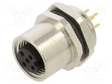 Conector M12 soclu mamă 5 pini 2A 60V IP67 drept THT LUTRONIC