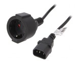 Cablu Alimentare 1m Negru 3x0,75mm2 CEE 7/3 la IEC C14, Akyga