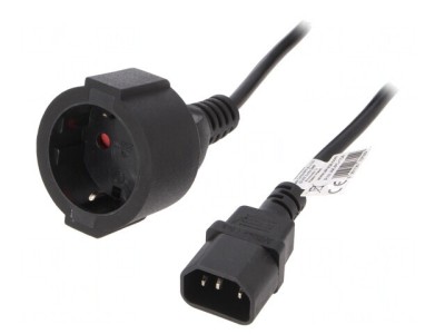 Cablu Alimentare 1m Negru 3x0,75mm2 CEE 7/3 la IEC C14 foto