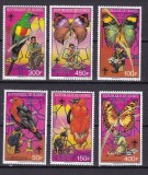 Guineea 1988 fauna pasari si fluturi MI 1208-1213 MNH, Nestampilat