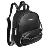 Rucsac damă negru cu lant argintiu, 21x8x23cm, CMCLASS