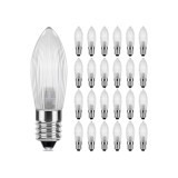 25 x becuri LED E10, 0.2 W, alb cald 2300 K, 20 lm, bec E10 &icirc;n formă de lum&acirc;nare ondulată pentru Arc