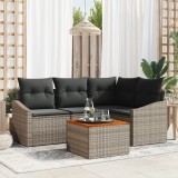 vidaXL Set de canapea de grădină 5 pcs Gri 55 x 55 x 37 cm