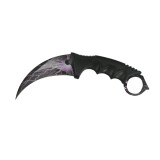 Cumpara ieftin Cutit Karambit Purple Lightning, 18.5cm, ideallstore, Vanatoare, Pescuit, Camping, Anti-alunecare, Teaca Protectie