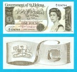 Saint Helena (Sf. Elena) (pick 9) 1 Pound 1981 UNC serie: 324764; Saint Helena, Ascension și Tristan da Cunha