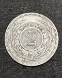Moneda 2 centesimos 1869 H Uruguayan