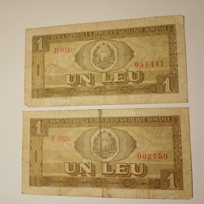 Bancnota 1 leu 1966 circulata foto